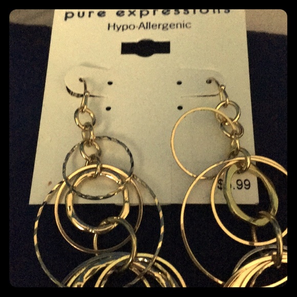 Cute gold Dangley earrings - Picture 1 of 2